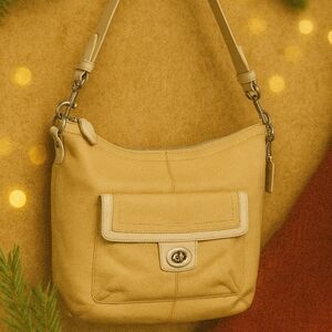 Coach Penelope Pebbled Leather Shoulder Bag – Parchment/Ivory (Style 9470)